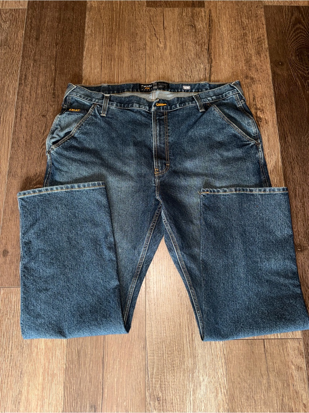 Ariat Men's Indigo Relaxed-Fit Jeans with Gold Stitching